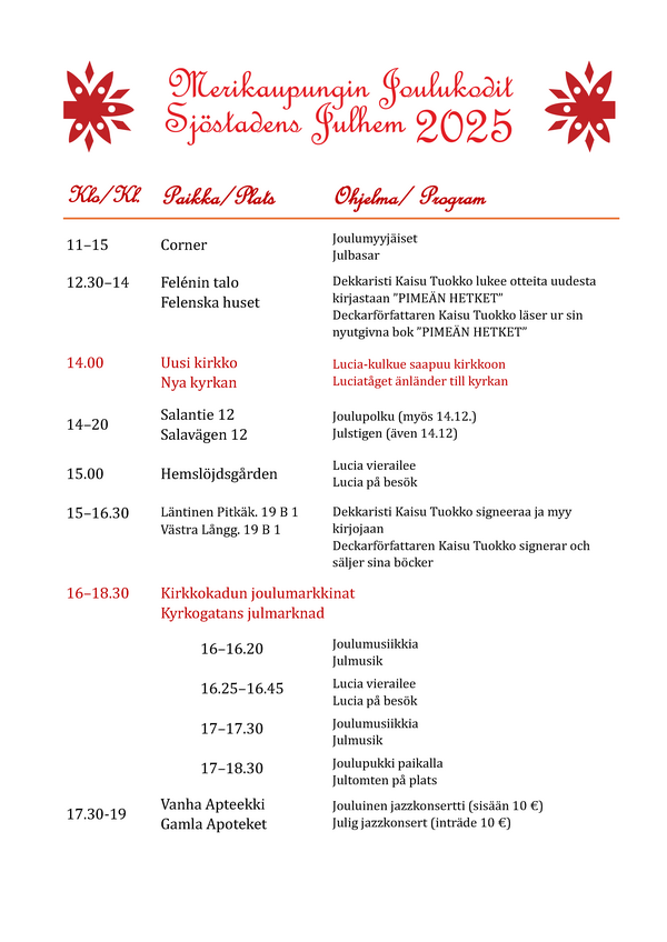 Joulukodit ohjelma 2025